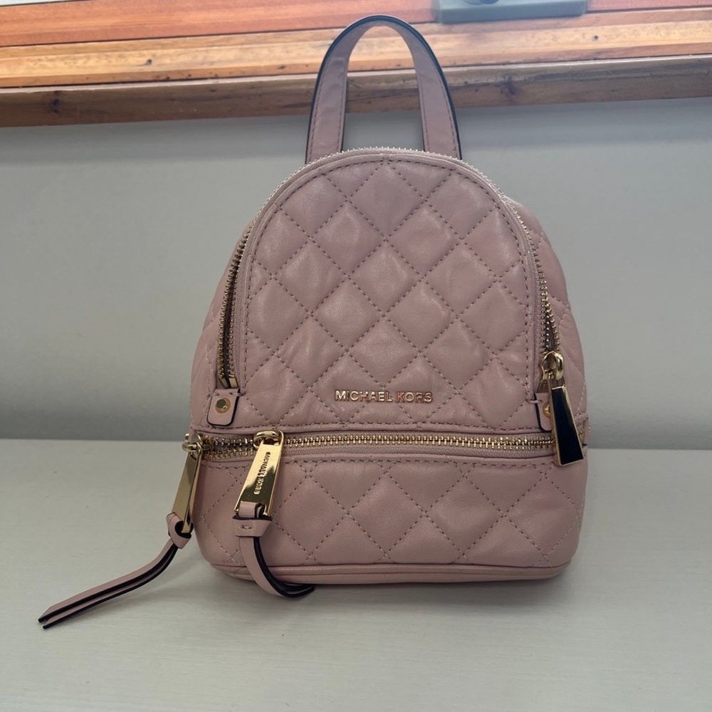 Michael Kors Pink Quilted Backpack